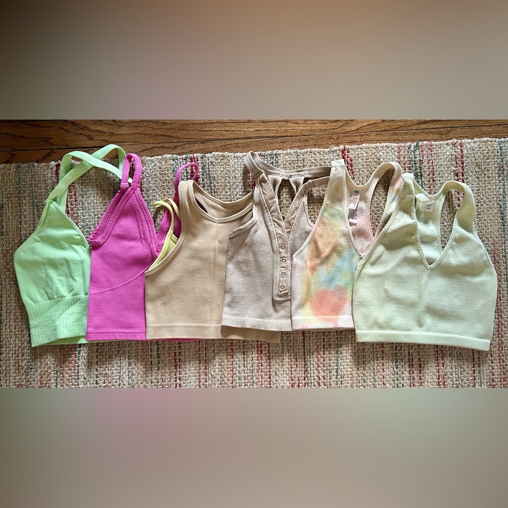 Colorful Free People Movement Crop Top Bundle
